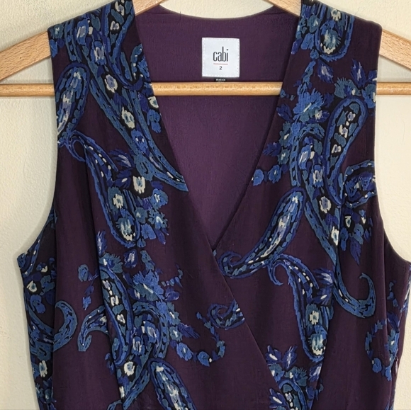 Cabi | #3461 Treasure Paisley Midi Dress Size 2 Purple Blue Green - Picture 3 of 7